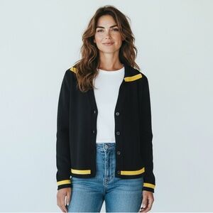 Vintage The Michael Collection Wool Knit Collared Button Up Sweater